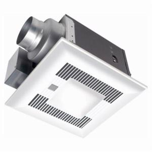 Panasonic WhisperSense™ FV-11VQCL6 Round Bathroom Exhaust Fan With Dual Sensor, 110 cfm at 0.1 in SP/89 cfm at 1/4 in SP, 4 in, 6 in Duct, 26 W, 120 VAC, 0.23 A