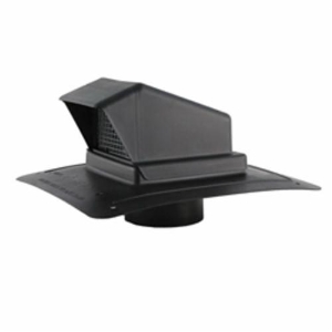 Exhst Roof Vent 6in W/dpr&ext Plst Black